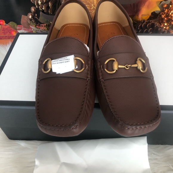 Men’s Gucci Hebron Brown Leather Horsebit Drivers/Loafer size 7 - Picture 3 of 10